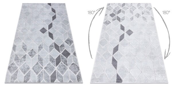 Koberec MEFE B400 Kocka, geometrický 3D štrukturálny - sivý