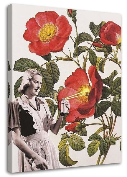 Obraz Žena maľujúca kvety - Lili Chartrand Veľkosť: 40 x 60 cm, Prevedenie: Obraz na plátne