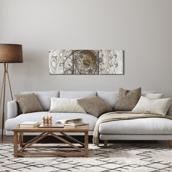 Obraz ornamentálneho umenia (s hodinami) (90x30 cm)