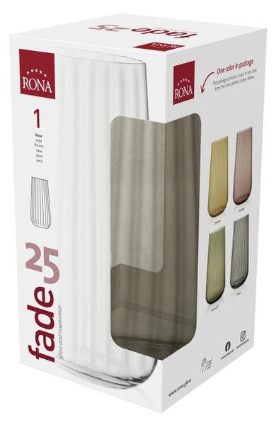 SKLENENÁ VÁZA RONA DECO FADE ONYX 25CM
