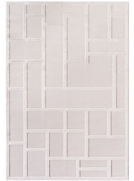 Koberec Doha 3D geometrický, krémový