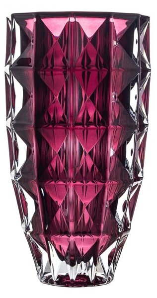 KRIŠTÁĽOVÁ VÁZA BOHEMIA DIAMOND BURGUNDE 280 MM