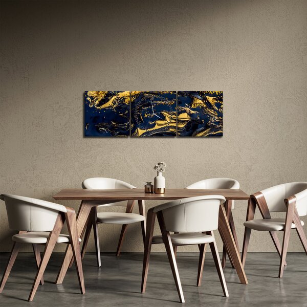 Obraz abstrakcie (s hodinami) (90x30 cm)