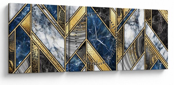 Obraz umelecké abstrakcie (s hodinami) (90x30 cm)