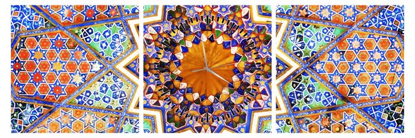 Obraz mozaiky (s hodinami) (90x30 cm)