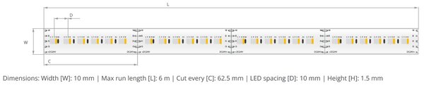 Klus K-1530-RGB+W-24V LED pás RGBW, 24V, 15,3W/m, RGB+3000K, 384LED/m, IP20, delitelnosť 62,5mm, (bal. 5m)