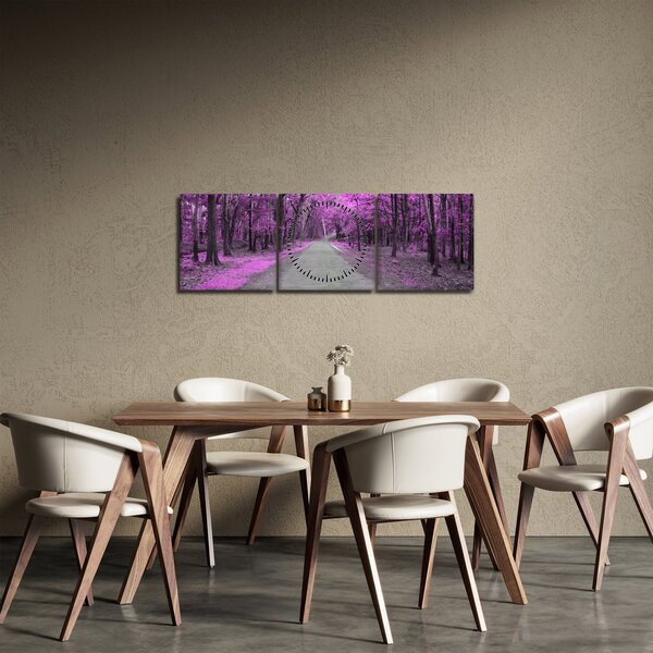 Obraz - Cesta parkom (s hodinami) (90x30 cm)