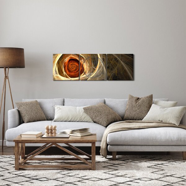 Obraz - Ruže umeleckého duchu (s hodinami) (90x30 cm)