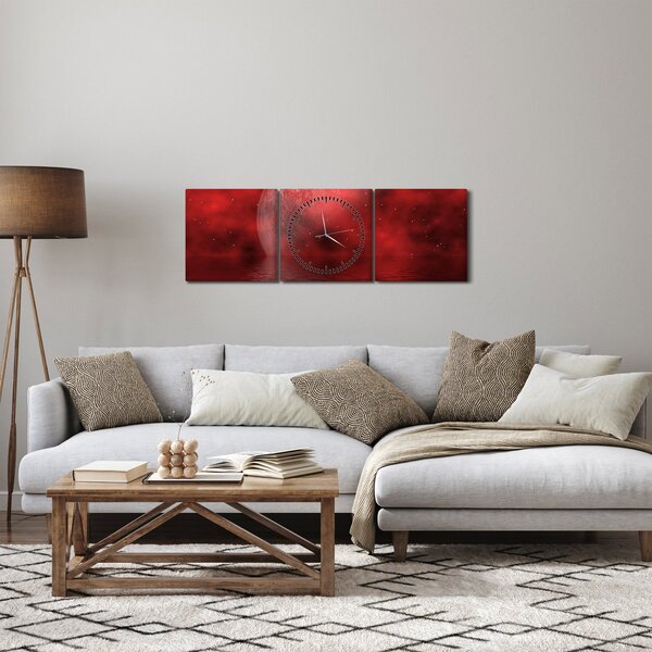 Obraz - Mesiac na hladine (s hodinami) (90x30 cm)