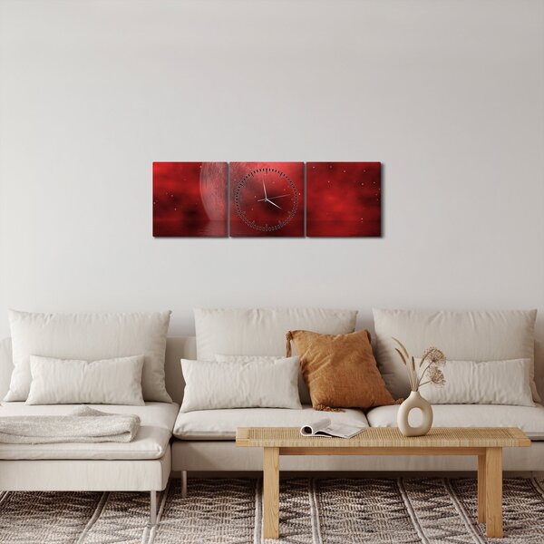 Obraz - Mesiac na hladine (s hodinami) (90x30 cm)