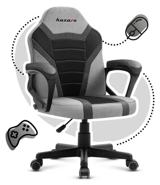 Detská herná stolička Ranger - 1.0 sivá mesh