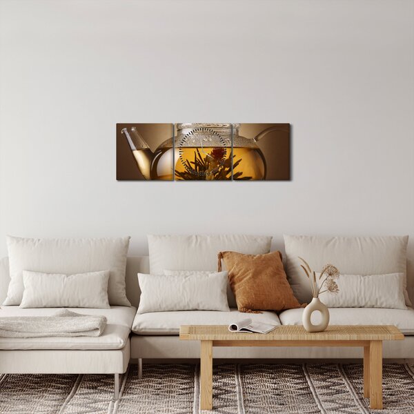 Obraz - Čaj o piatej (s hodinami) (90x30 cm)