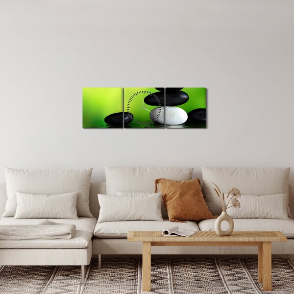 Obraz - Kamene na relaxáciu (s hodinami) (90x30 cm)