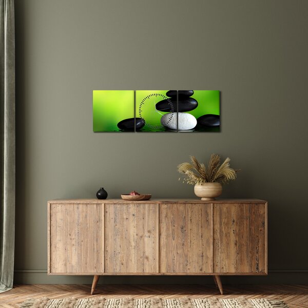 Obraz - Kamene na relaxáciu (s hodinami) (90x30 cm)