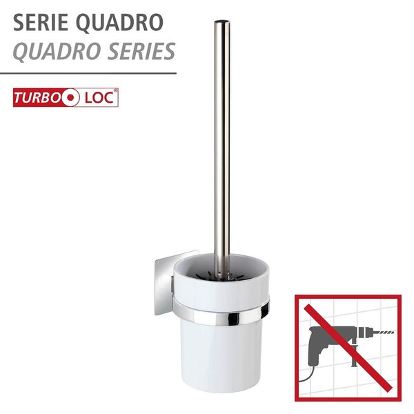 WENKO WC kefa BEZ TURBOLOC QUADRO lesklý kov 36x10x12 cm