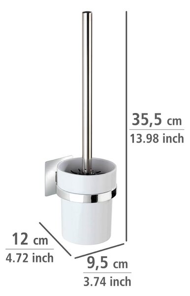 WENKO WC kefa BEZ TURBOLOC QUADRO lesklý kov 36x10x12 cm
