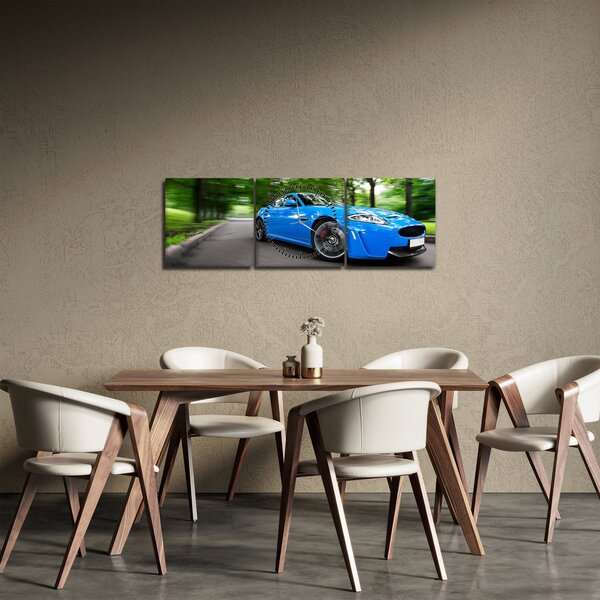 Obraz - Závodné auto (s hodinami) (90x30 cm)