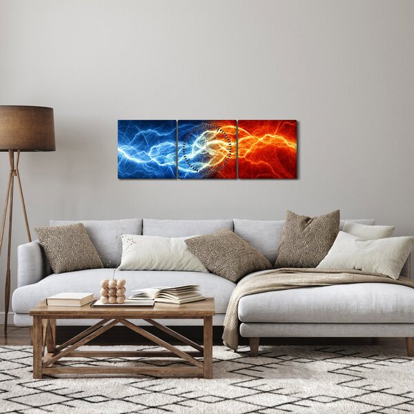 Obraz elektrického napätia (s hodinami) (90x30 cm)