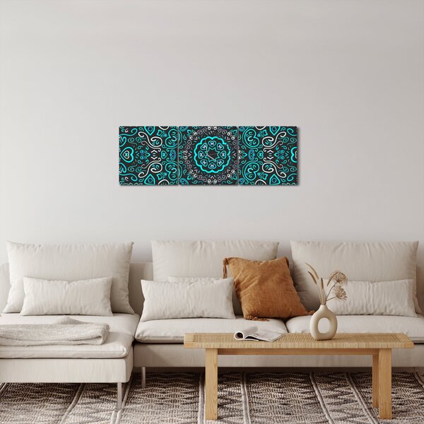 Obraz ornamentálne abstrakcie (s hodinami) (90x30 cm)