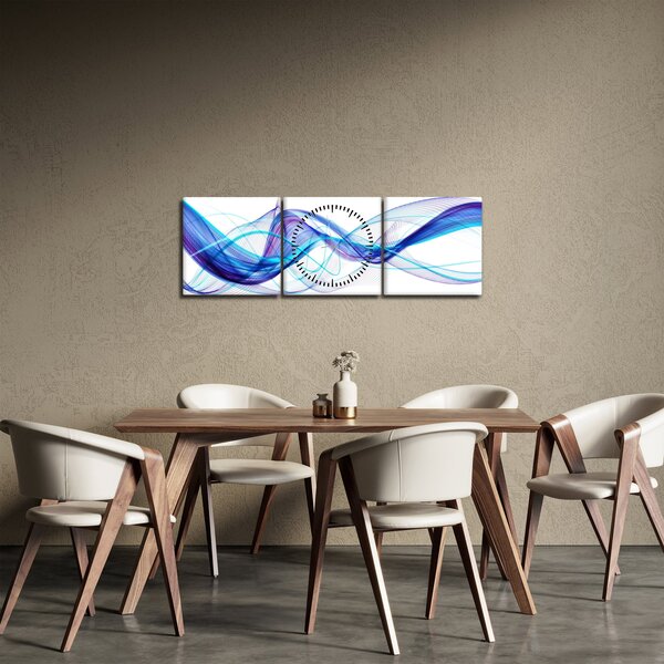 Obraz abstrakcie (s hodinami) (90x30 cm)