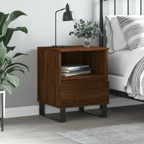 Nočný stolík hnedý dub 40x35x50 cm kompozitné drevo