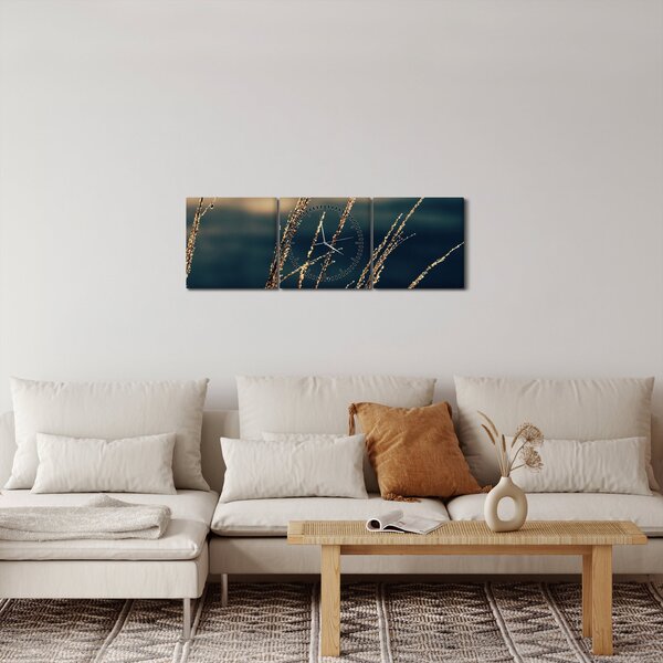 Obraz tráv (s hodinami) (90x30 cm)