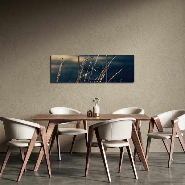Obraz tráv (s hodinami) (90x30 cm)