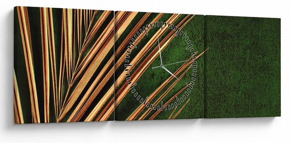 Obraz s listom (s hodinami) (90x30 cm)