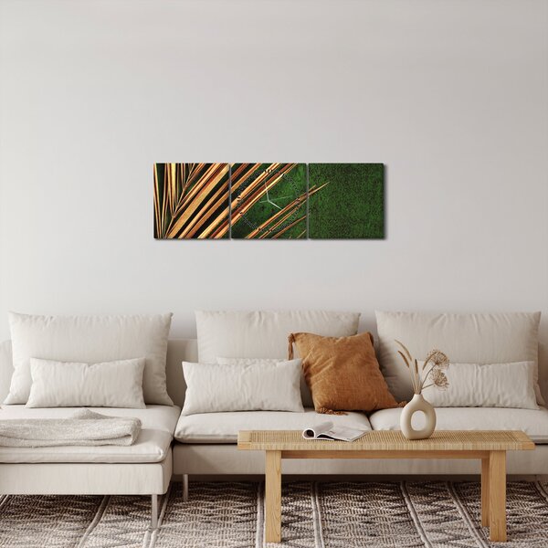 Obraz s listom (s hodinami) (90x30 cm)