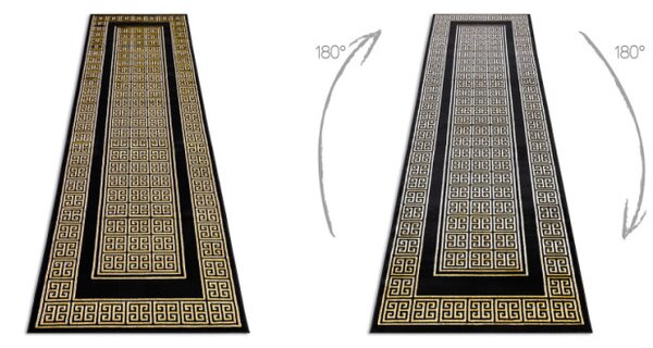 Koberec / Behúň GLOSS 6776 86 ramka, grécky čierny / zlatý
