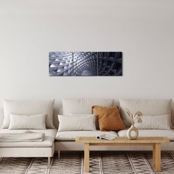 Obraz - Abstrakcia 3D (s hodinami) (90x30 cm)