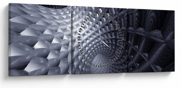 Obraz - Abstrakcia 3D (s hodinami) (90x30 cm)