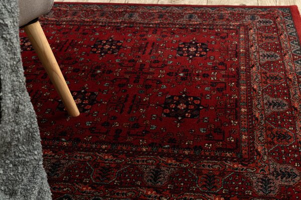 Koberec KASHQAI 4302 300 kvety / rám, bordový
