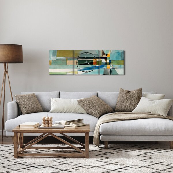 Obraz - Abstrakcia (s hodinami) (90x30 cm)