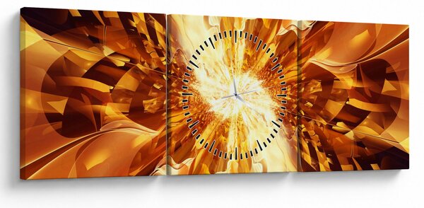 Obraz - Abstrakcia (s hodinami) (90x30 cm)