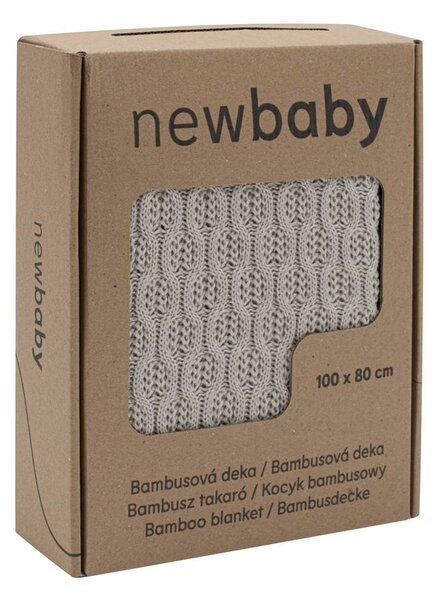 Bambusová pletená deka New Baby so vzorom 100x80 cm light grey
