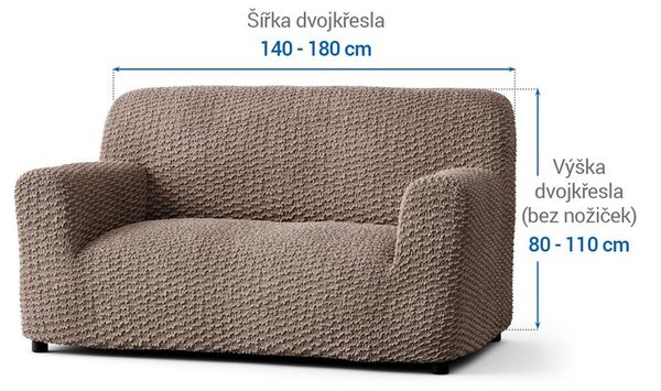 Bielastické poťahy MOSAICO orieškové dvojkreslo (š. 120 - 160 cm)