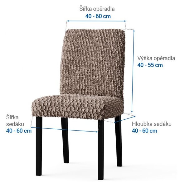 Bielastické poťahy MOSAICO orieškové stoličky s operadlom 2 ks (45 x 45 x 50 cm)