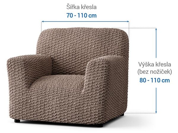 Bielastické poťahy MOSAICO orieškové kreslo (š. 60 - 110 cm)