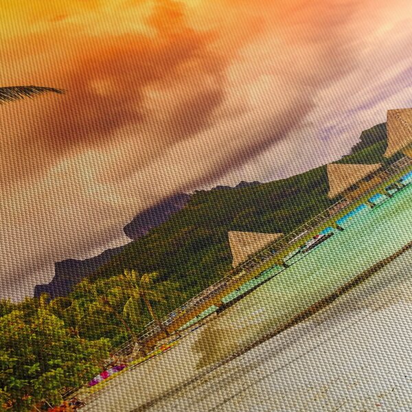 Obraz - Ostrov Bora Bora (s hodinami) (90x30 cm)