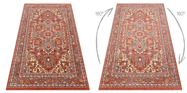 Koberec LEGEND 468 10 GB300 OSTA - Ornament / rám, exkluzívny červený / béžový