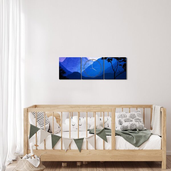 Obraz - Nočné nebo v Nepále (s hodinami) (90x30 cm)