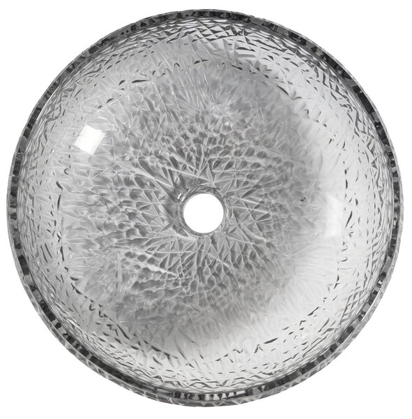 Sapho Sapho, GAVIOTA gravírované sklenené umývadlo na dosku Ø 42 cm, čierna, TY306