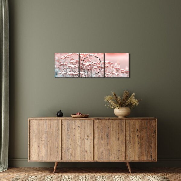 Obraz - Lúčne kvety (s hodinami) (90x30 cm)