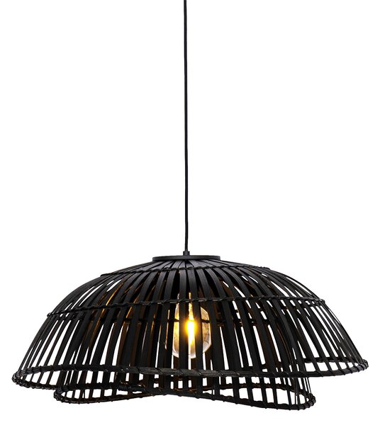 Orientálna závesná lampa čierna bambus 62 cm - Pua