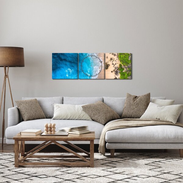Obraz - Pláž v Indonézii (s hodinami) (90x30 cm)