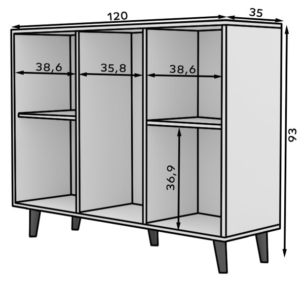 KOMODA RITA BIELA 120 cm
