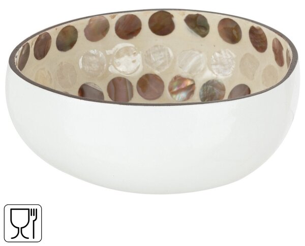 Plastová miska KOKO 13 cm, hnedo-biela