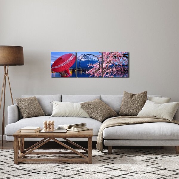 Obraz - Výhľad na vrchol, Japonsko (s hodinami) (90x30 cm)