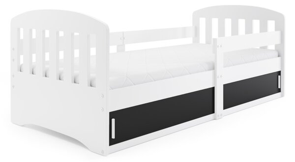 Detská posteľ CLASA, 80x160, biela/čierna